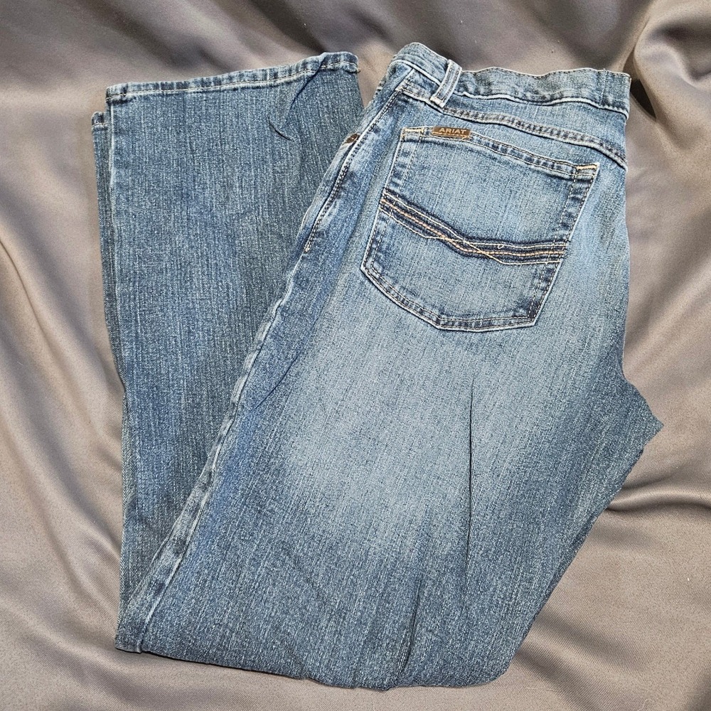 Ariat M4 Low Rise Boot Cut Jeans Mens 32x32 Medium Wash Blue Denim 10022676